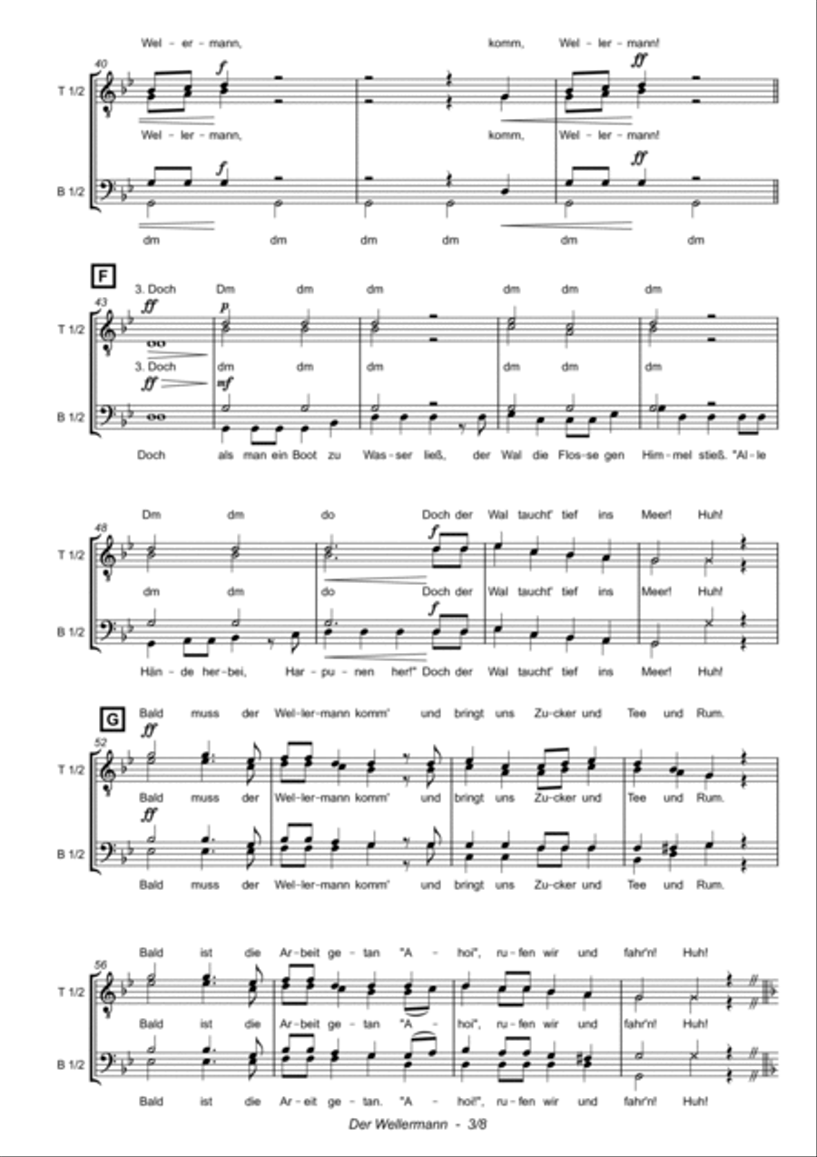 Der Wellerman - the wellerman in german TTBB scores gallery preview page 3