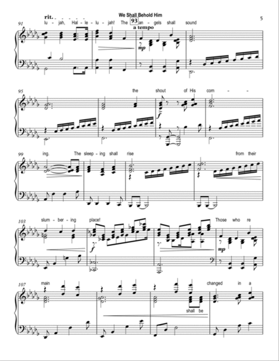 We Shall Behold Him Piano Solo scores gallery preview page 5