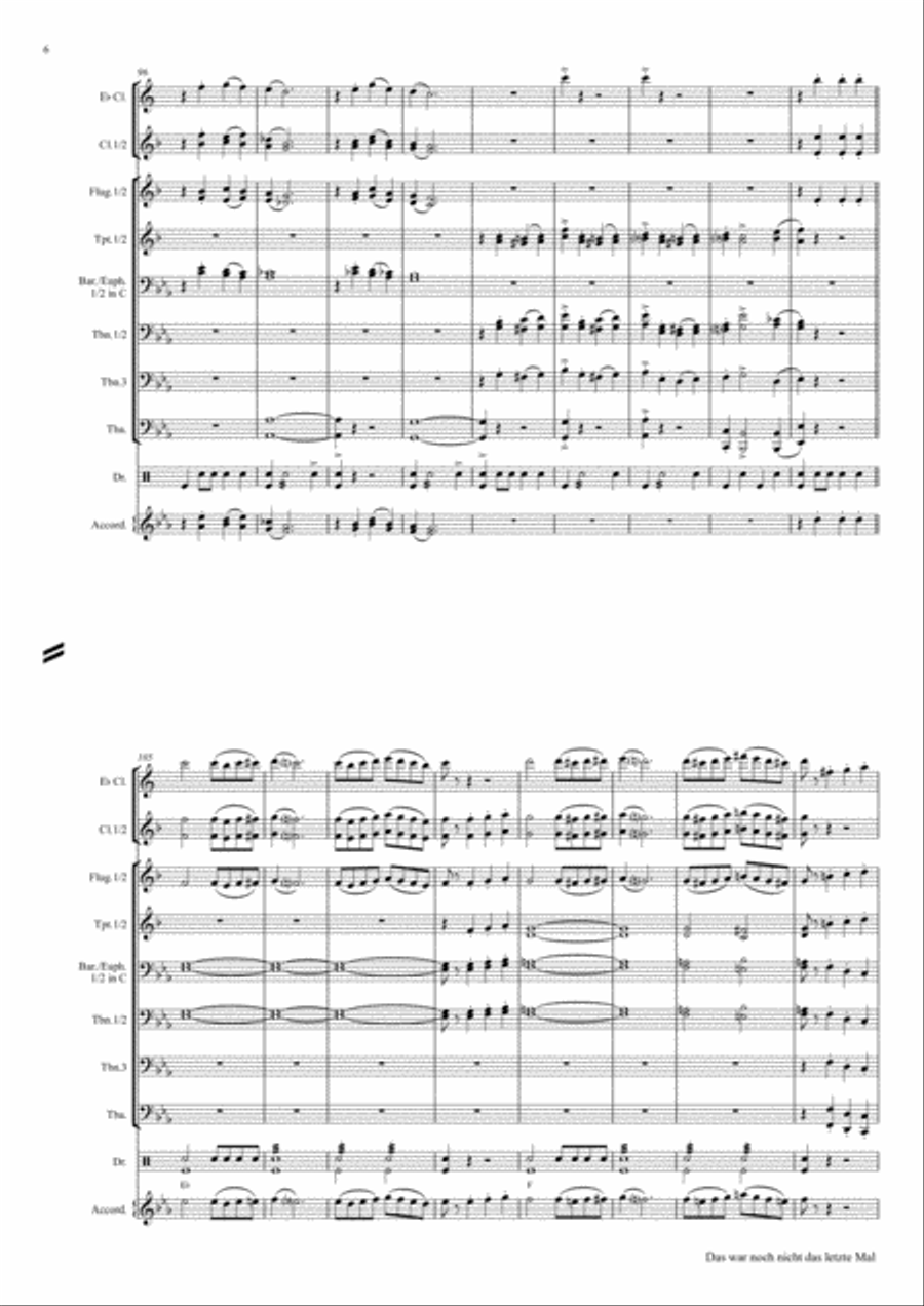 Das war noch nicht das letzte Mal - German Polka - Oktoberfest - German Band Clarinet scores gallery preview page 6