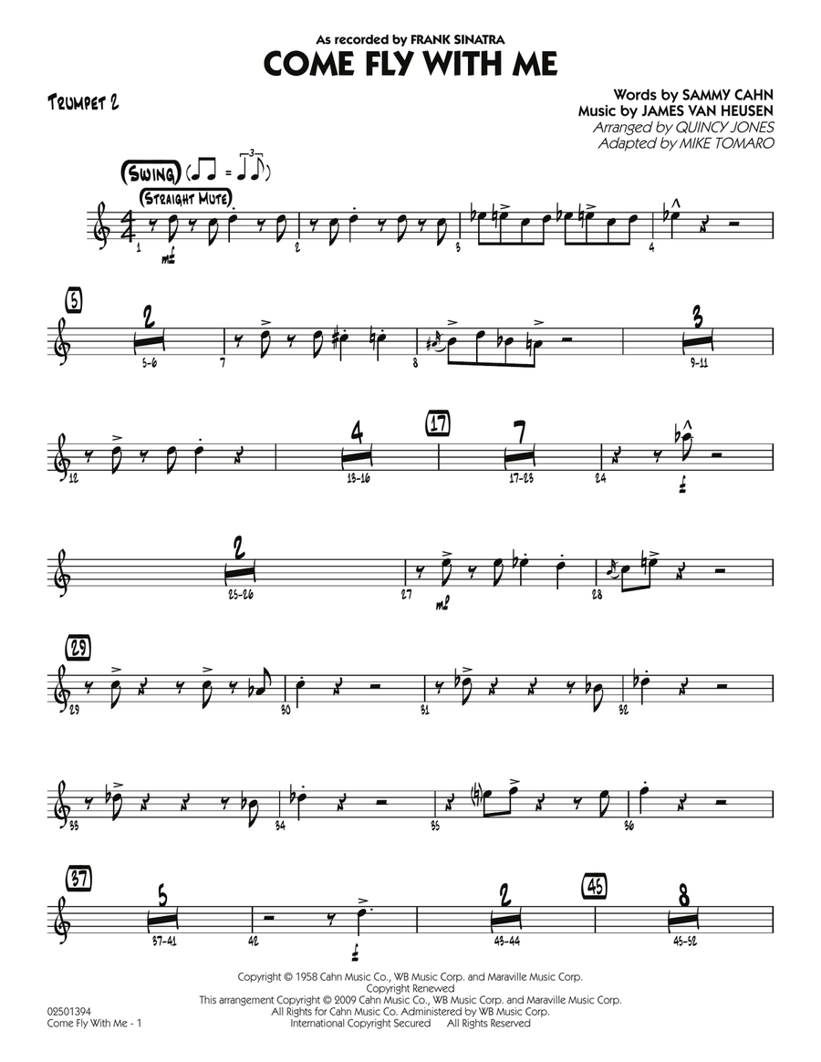 Come Fly With Me - Trumpet 2 Jazz Ensemble scores gallery preview page 1