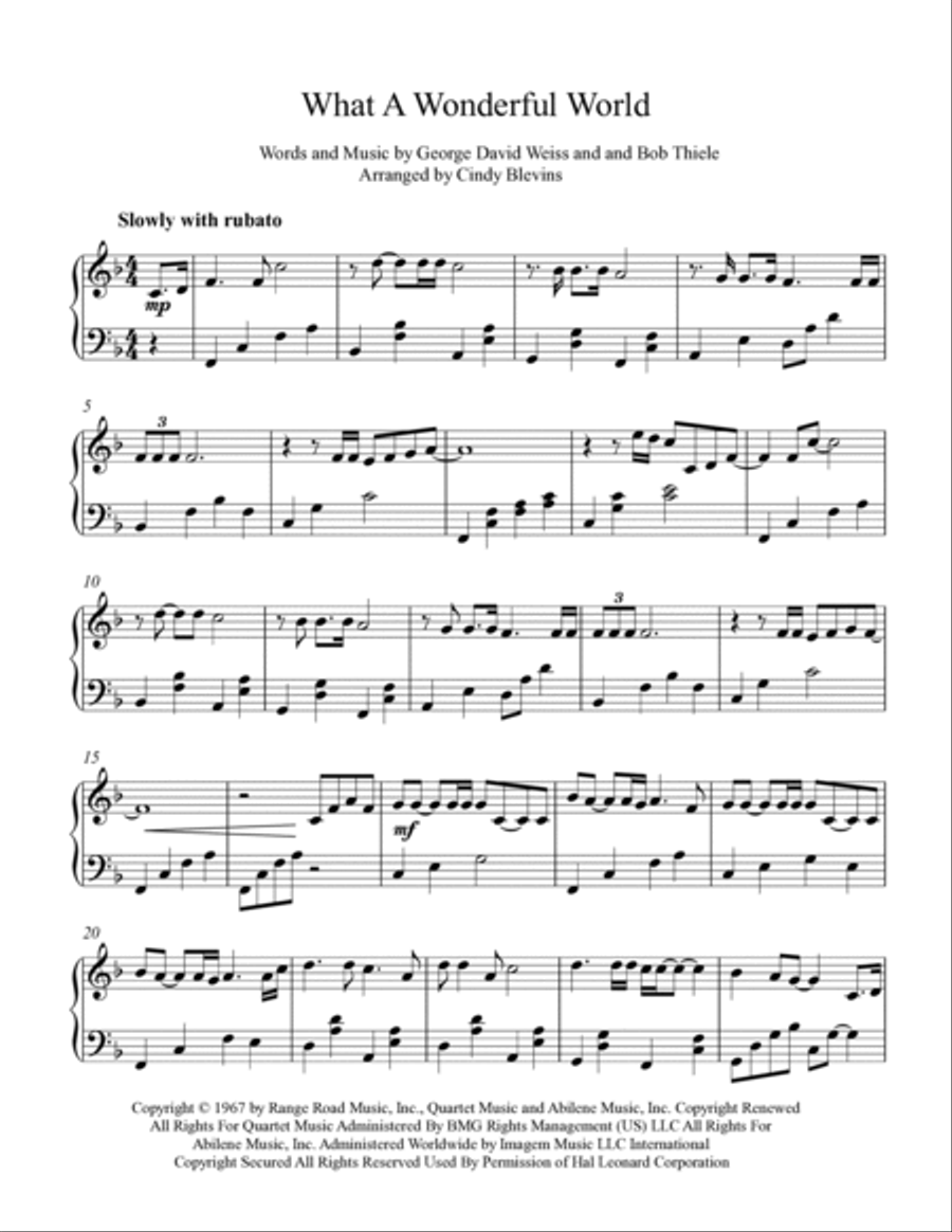 What A Wonderful World Harp scores gallery preview page 2