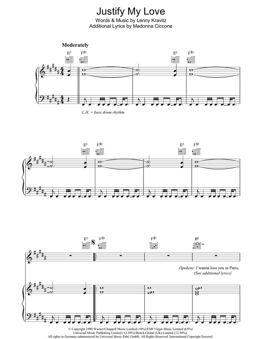 Justify My Love Acoustic Guitar scores gallery preview page 1