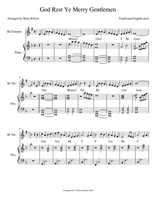God Rest Ye Merry Gentlemen--trumpet solo (Concert D minor version)