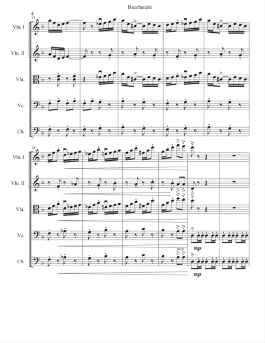 Bacchanale from Samson and Delilah String Orchestra scores gallery preview page 5