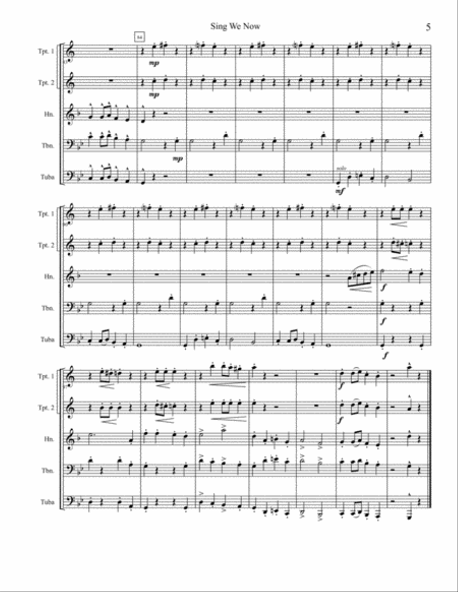 Sing We Now of Christmas Sing We Now of Christmas Brass Ensemble scores gallery preview page 5