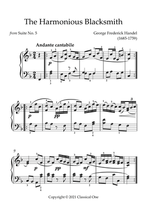 Handel - The Harmonious Blacksmith(With Note name)
