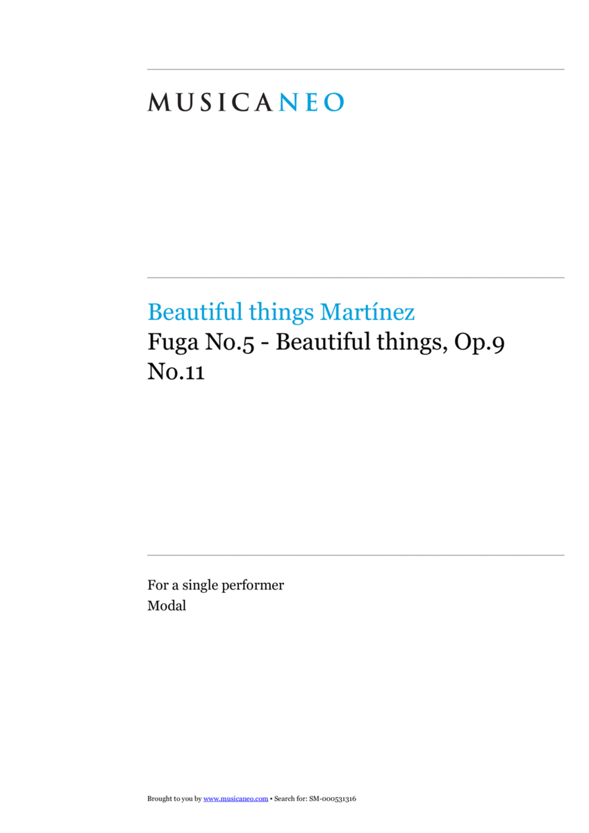 Fuga No.5-Beautiful things Op.9 No.11