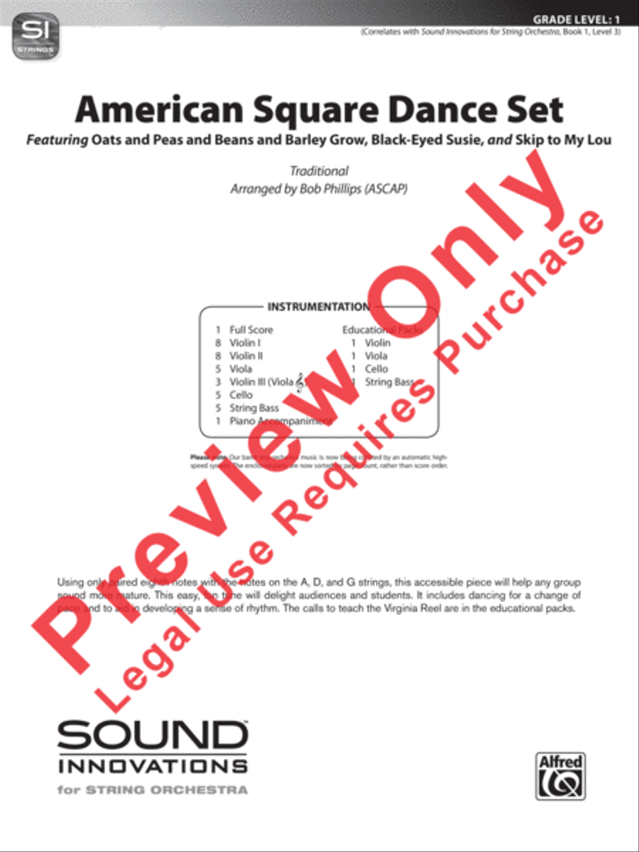 American Square Dance Set String Orchestra scores gallery preview page 12