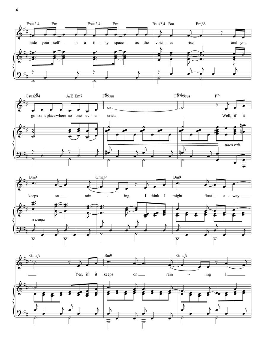 Raining (from the musical Rocky) Piano, Vocal scores gallery preview page 4