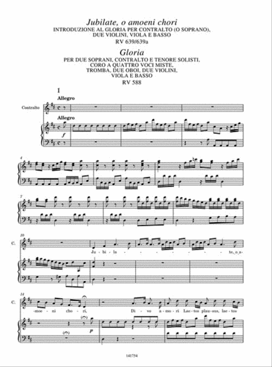 Jubilate, O Amoeni Chori RV639/RV639a & Gloria RV588 4-Part scores gallery preview page 6