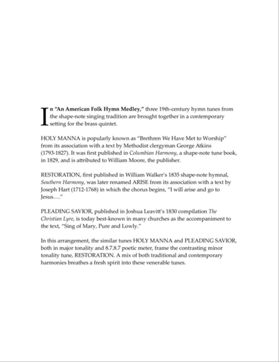 An American Folk Hymn Medley - brass quintet Brass Quintet scores gallery preview page 2