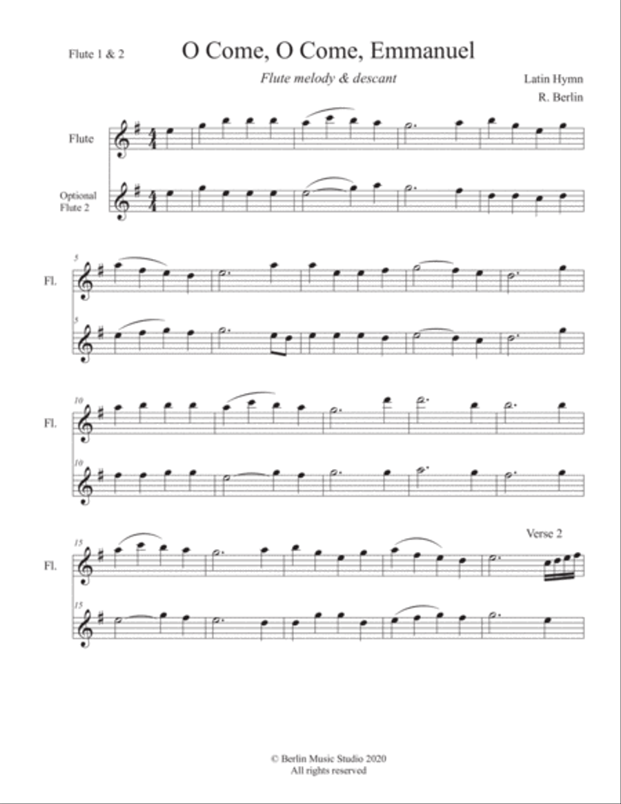 O Come, O Come, Emmanuel Flute Solo scores gallery preview page 2