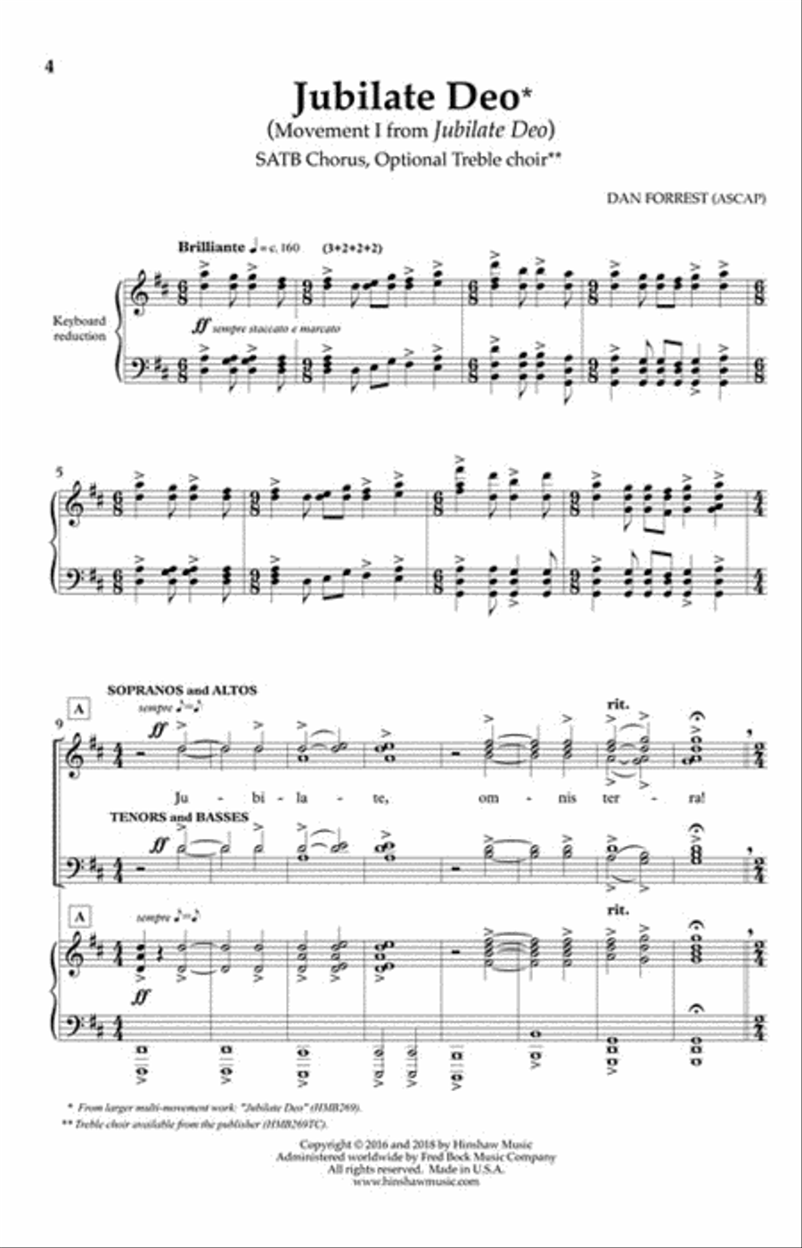 Jubilate Deo 4-Part scores gallery preview page 2