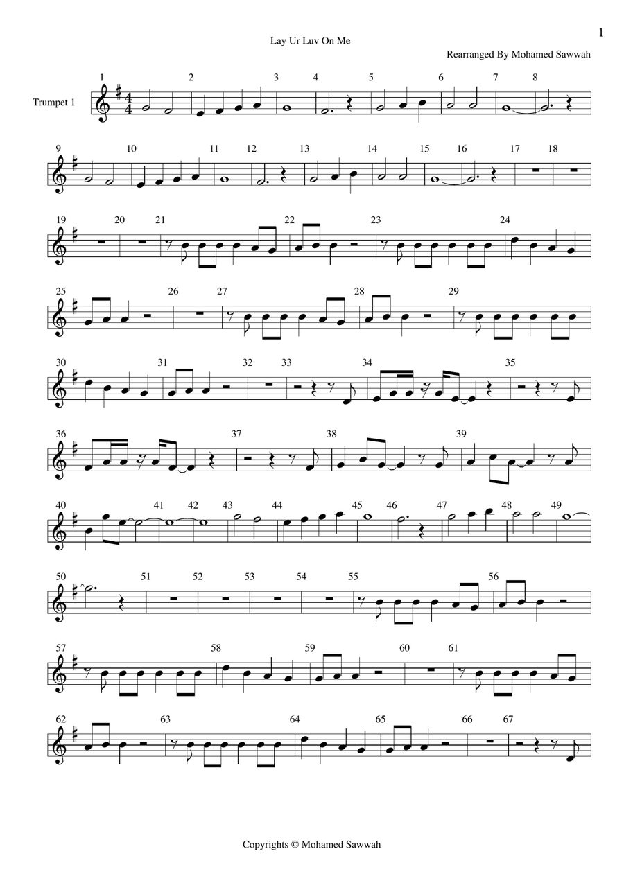 Lay All Your Love On Me Brass Ensemble scores gallery preview page 1