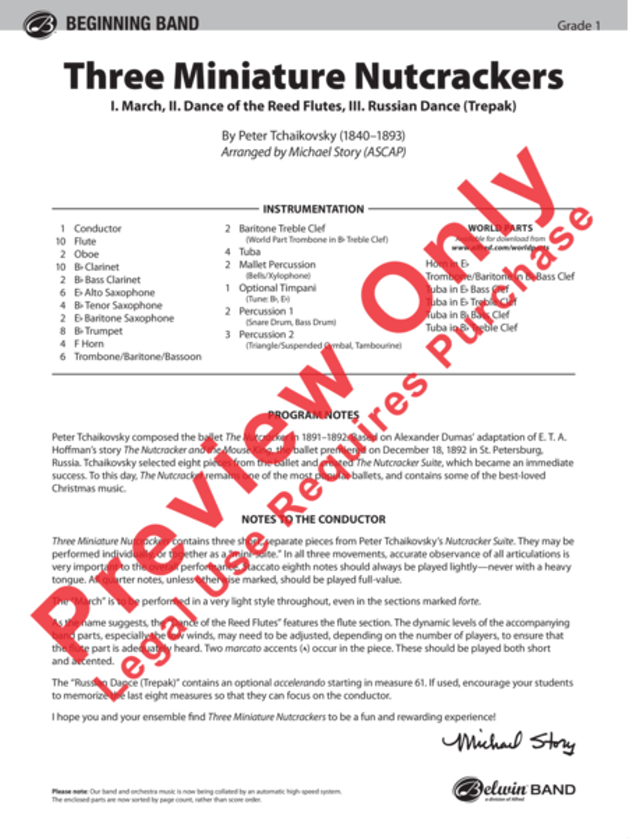 Three Miniature Nutcrackers Concert Band scores gallery preview page 2