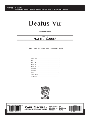 Book cover for Beatus Vir