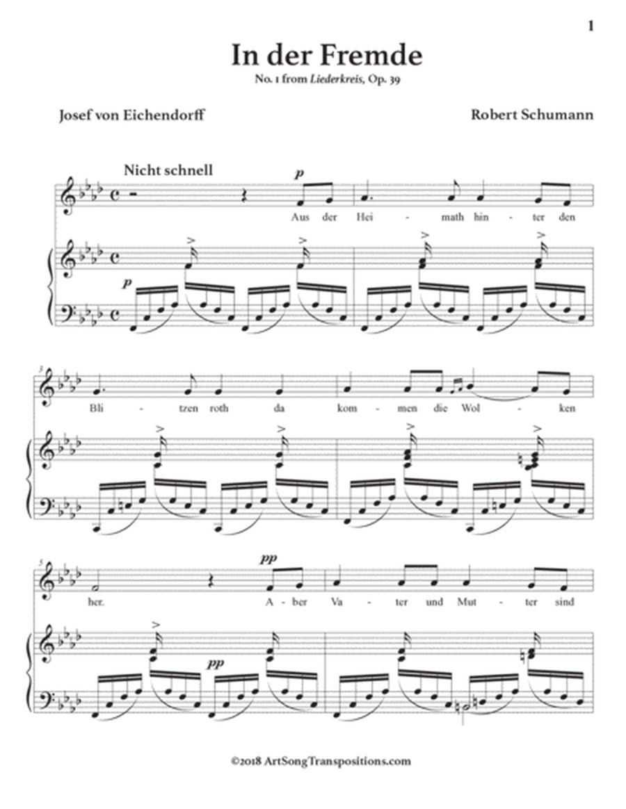 Liederkreis, Op. 39 (in 3 medium keys)
