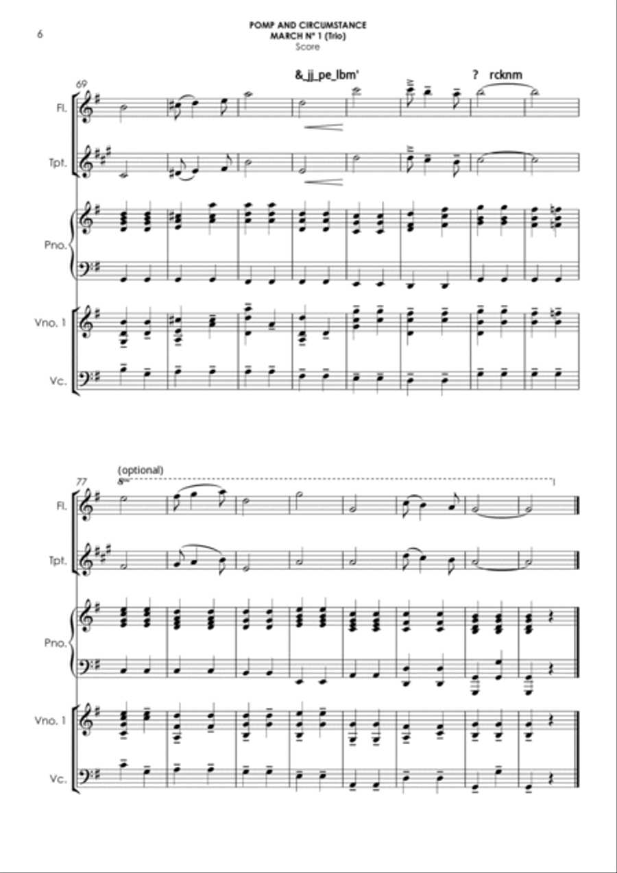 Pomp and Circumstance No. 1 (trio) - for flexible ensemble Small Ensemble scores gallery preview page 6