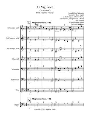 La Vigilance (from "Heroic Music") (Bb) (Brass Septet - 3 Trp, 1 Hrn, 1 Trb, 1 Euph, 1 Tuba, Timp)