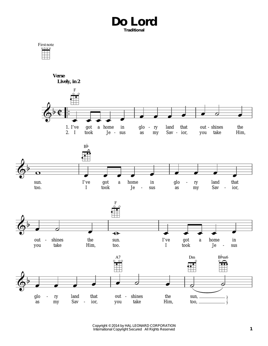 Do Lord Ukulele scores gallery preview page 1
