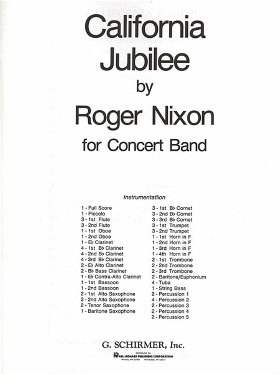 California Jubilee Band Score Orchestra scores gallery preview page 1