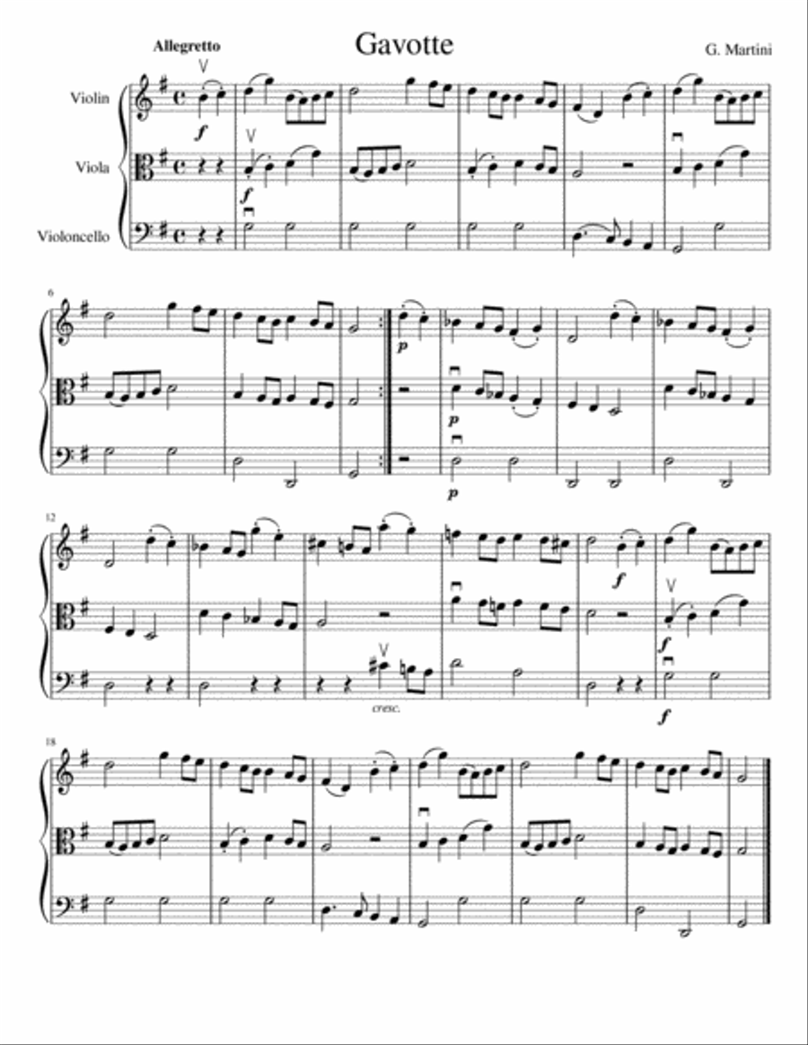 Gavotte (string trio) String Trio scores gallery preview page 2