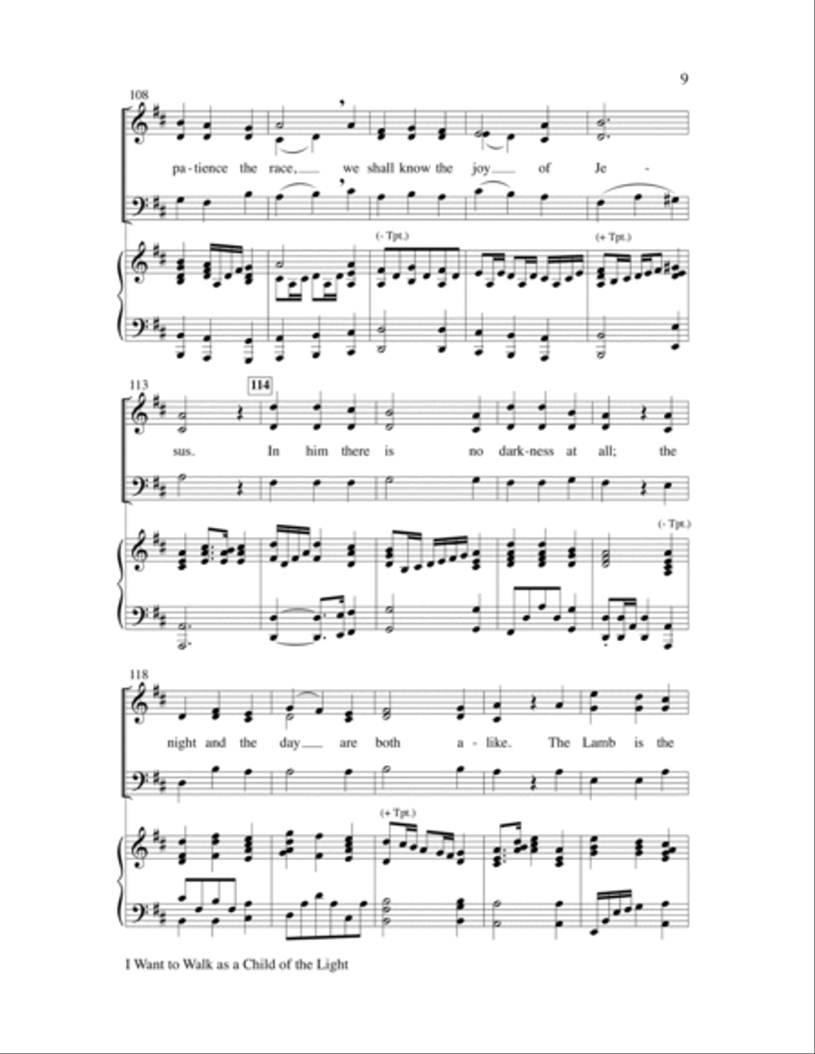 I Want to Walk as a Child of the Light 3-Part scores gallery preview page 9