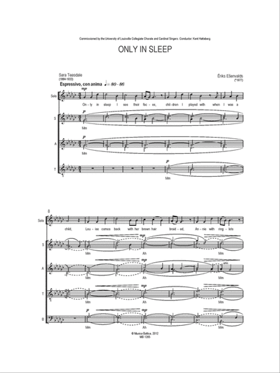 Only in Sleep SSAATTBB scores gallery preview page 2