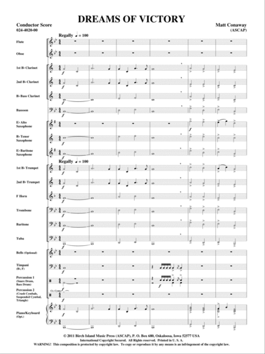 Dreams of Victory Concert Band scores gallery preview page 2