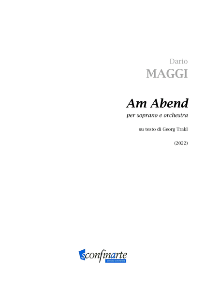 Dario Maggi: AM ABEND (ES-22-070) - Score Only