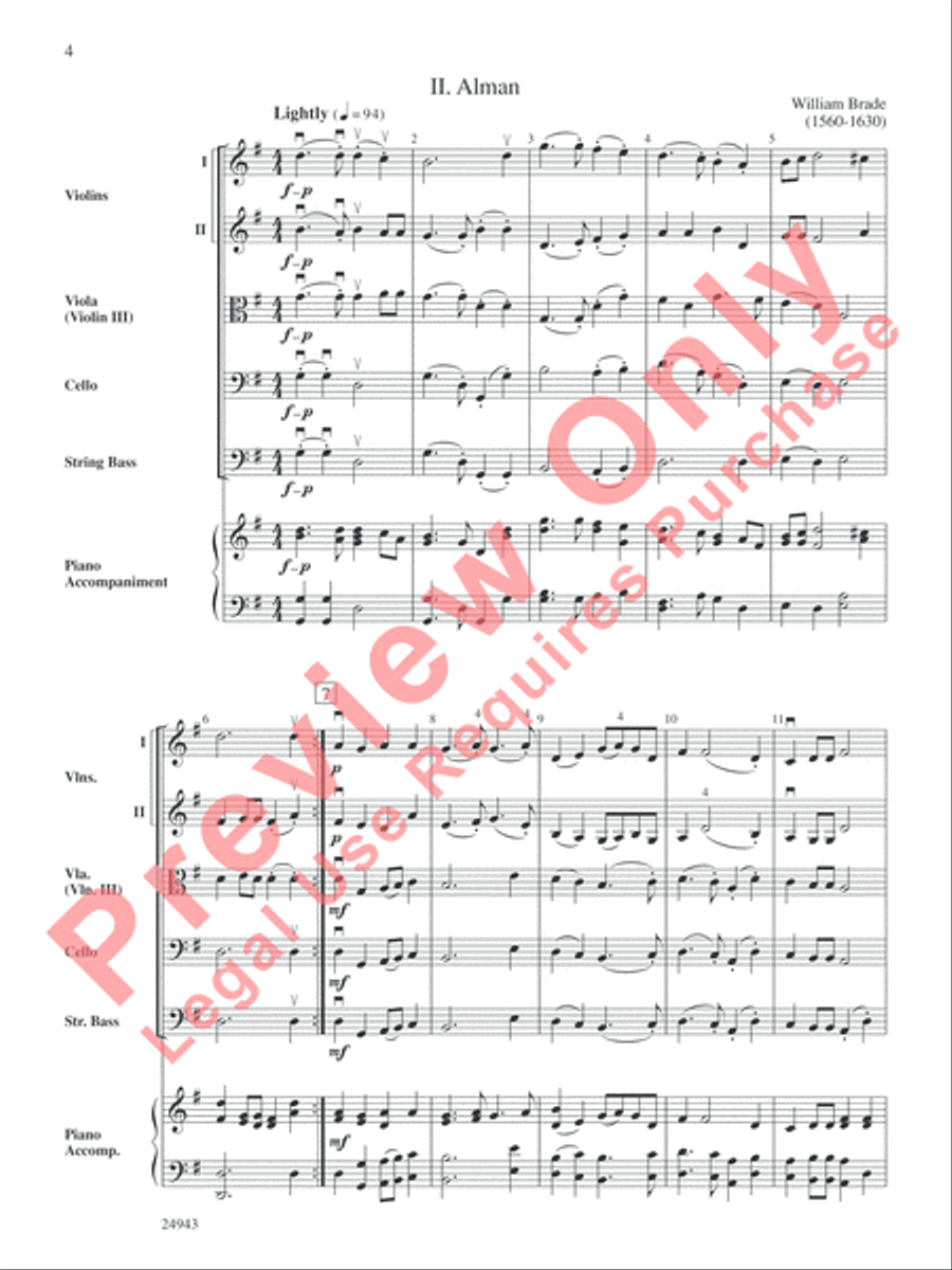 Musik of Shakespeare's Daye String Orchestra scores gallery preview page 5