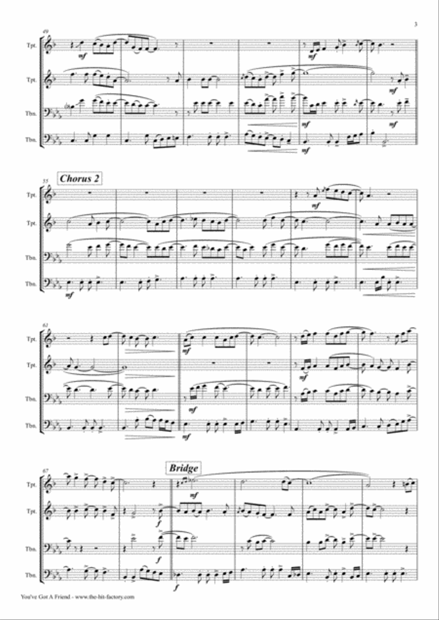 You've Got A Friend Euphonium scores gallery preview page 3