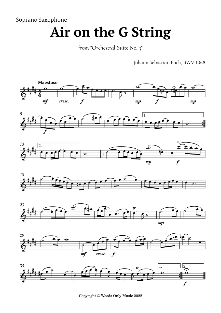 5 Famous Songs by Bach for Saxophone Quartet Saxophone Quartet scores gallery preview page 5