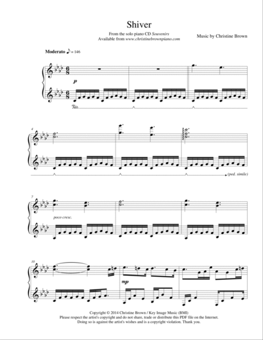 Shiver Piano Solo scores gallery preview page 2