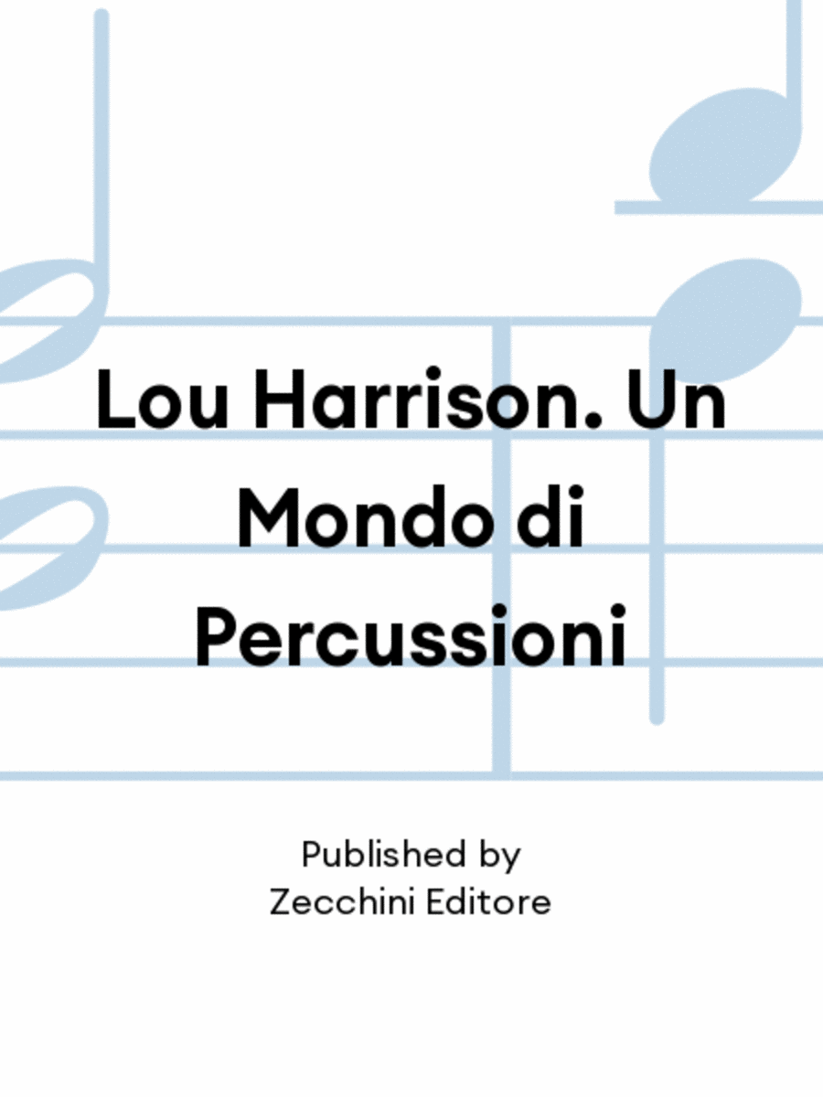 Book cover for Lou Harrison. Un Mondo di Percussioni