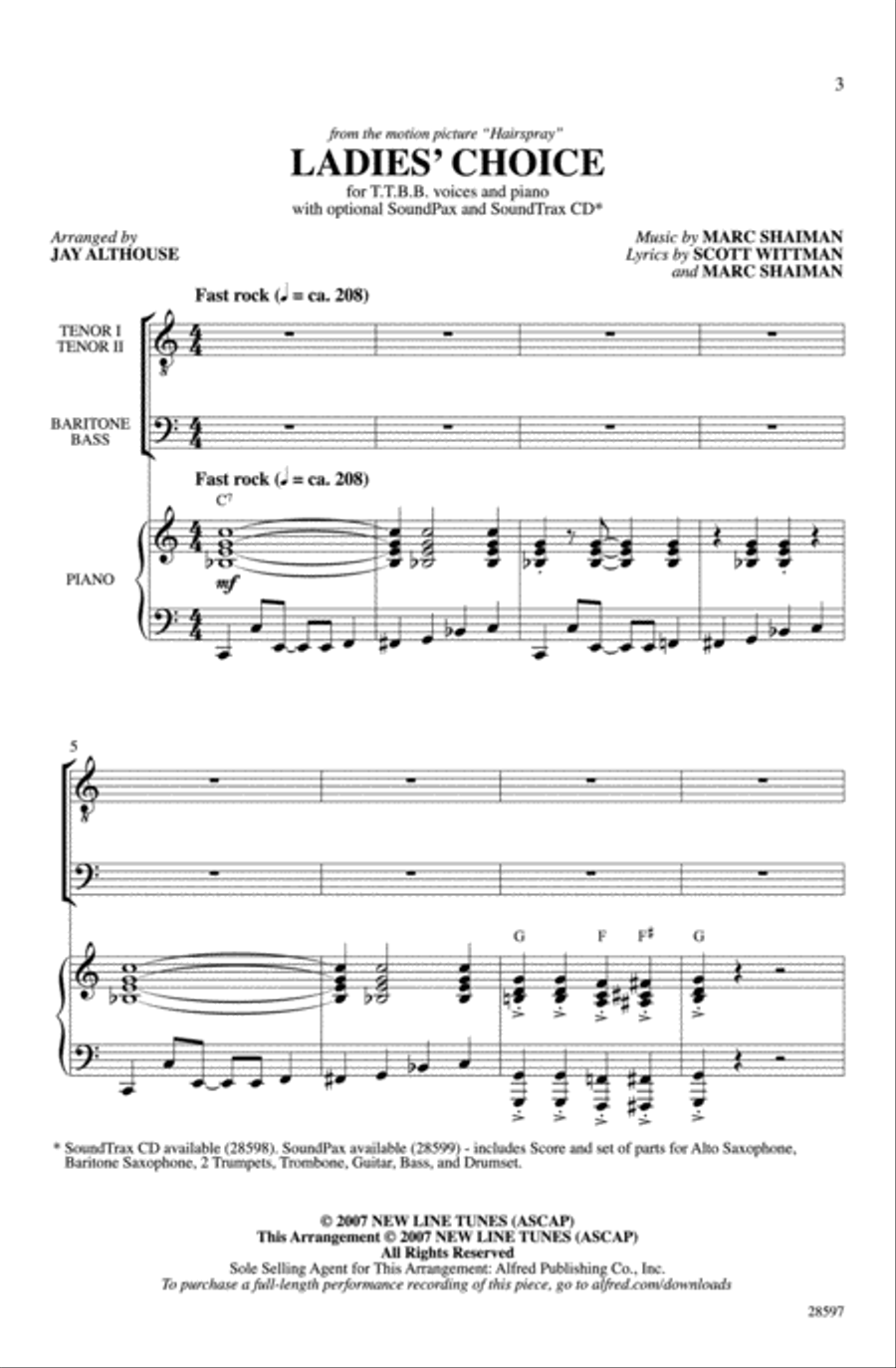 Ladies' Choice Ladies' Choice Men's Choir scores gallery preview page 2