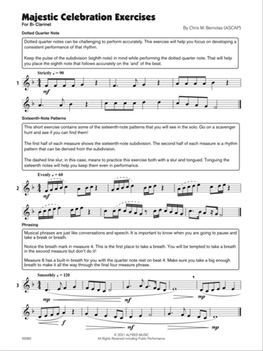 Majestic Celebration (Sound Innovations Soloist, Bb Clarinet) Small Ensemble scores gallery preview page 3