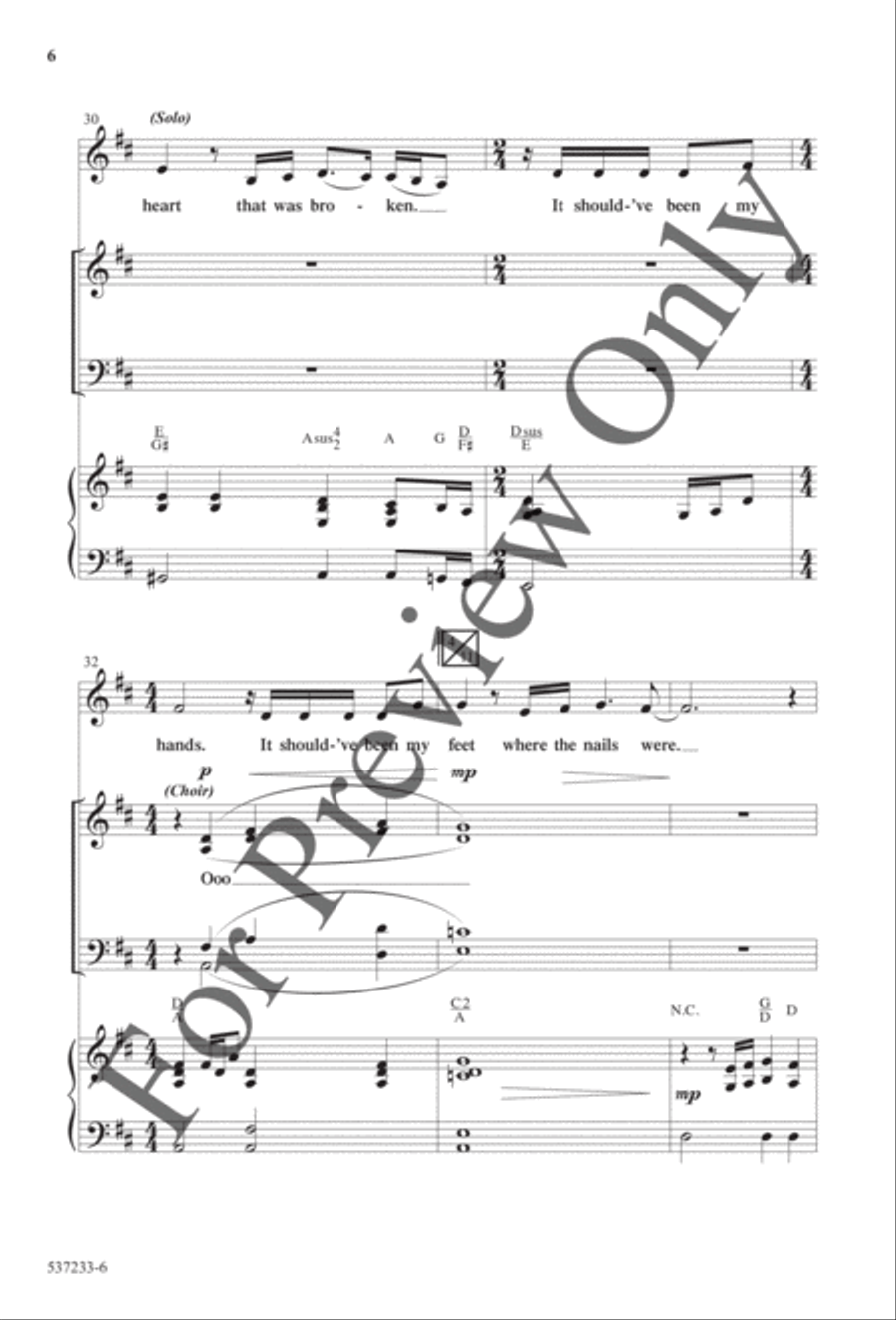 Where the Nails Were - Anthem 4-Part scores gallery preview page 6