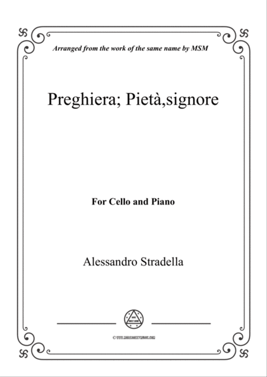 Stradella-Preghiera; Pietà,signore, for Cello and Piano Piano scores gallery preview page 1