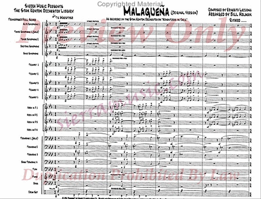 Malaguena Jazz Ensemble scores gallery preview page 2