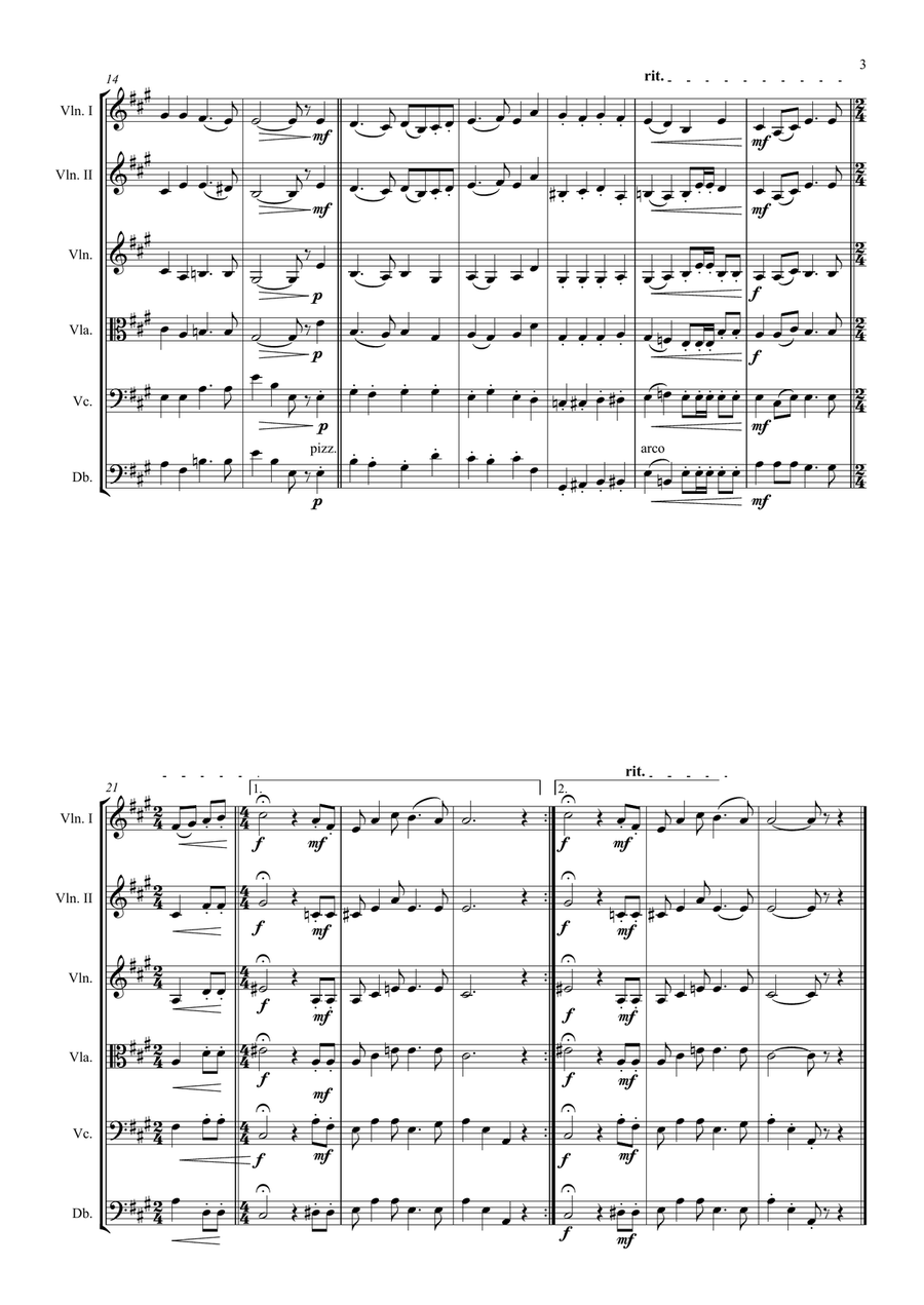 Amhràn na bhFiann Amhràn na bhFiann String Quintet scores gallery preview page 3