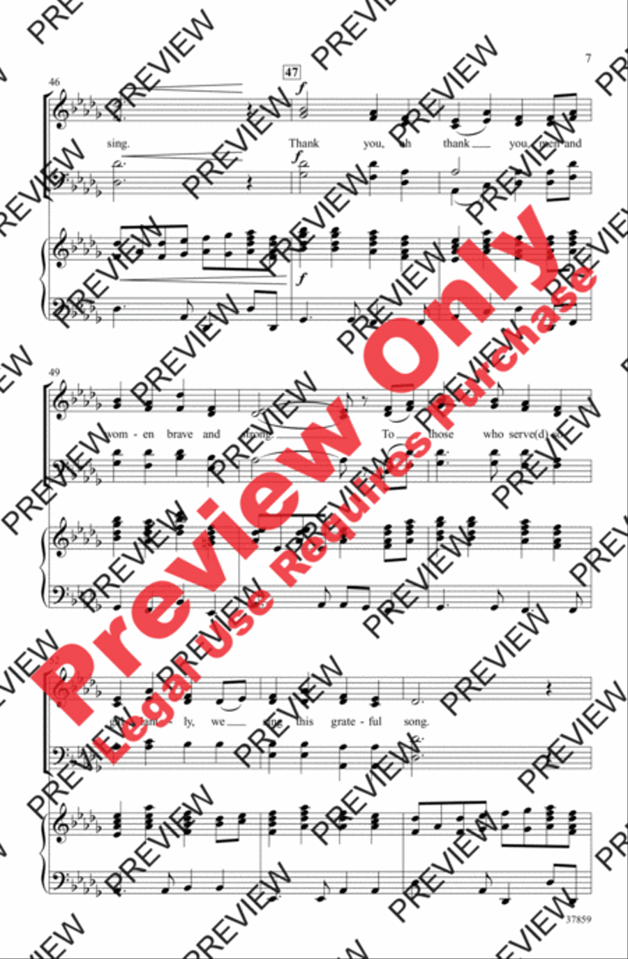 Thank You, Soldiers 4-Part scores gallery preview page 7