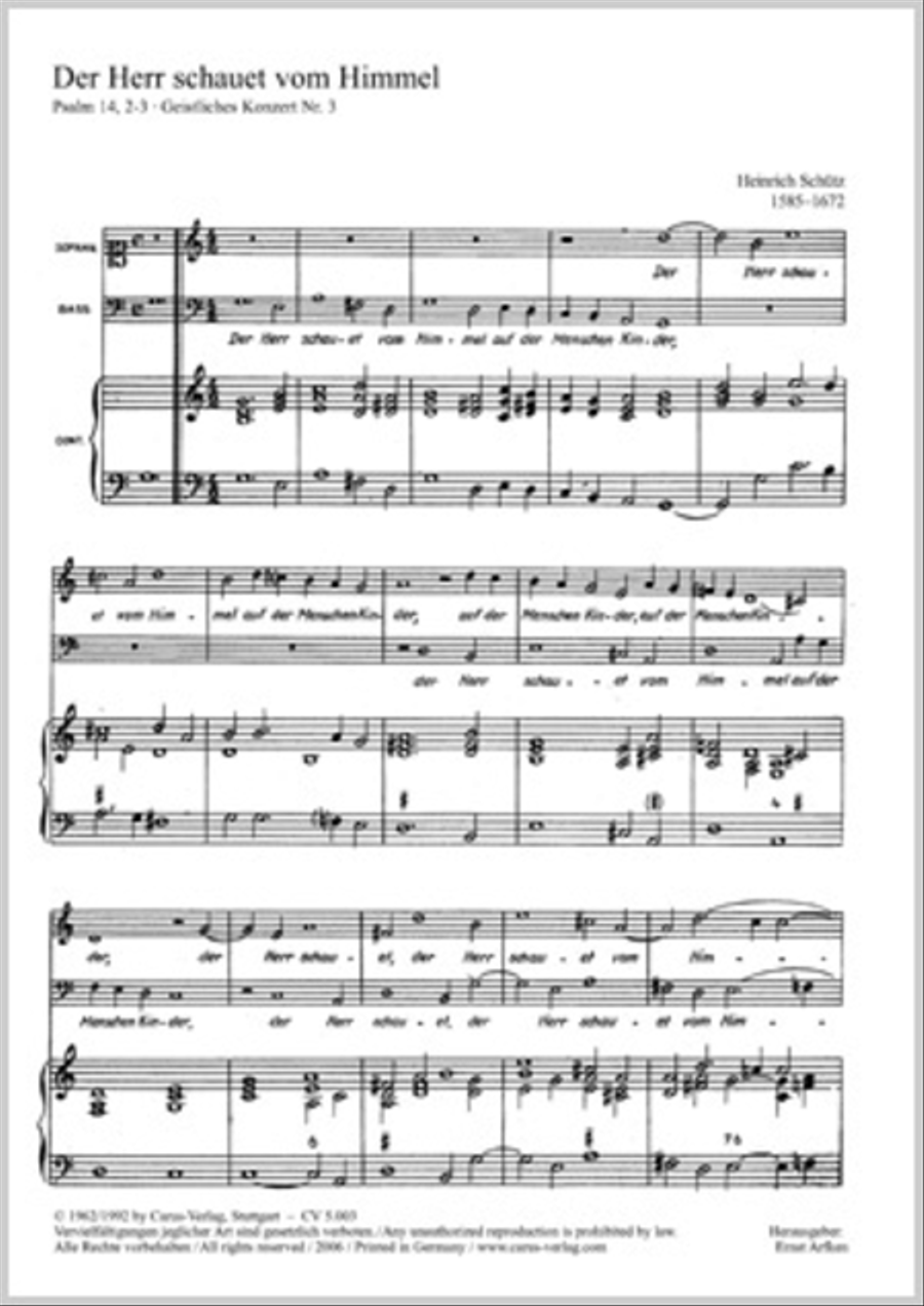 The Lord looks down (Der Herr schauet vom Himmel) Voice scores gallery preview page 1