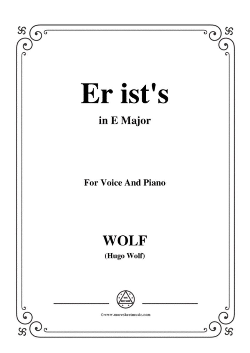 Wolf-Er ist's in E Major,for Voice and Piano image number null