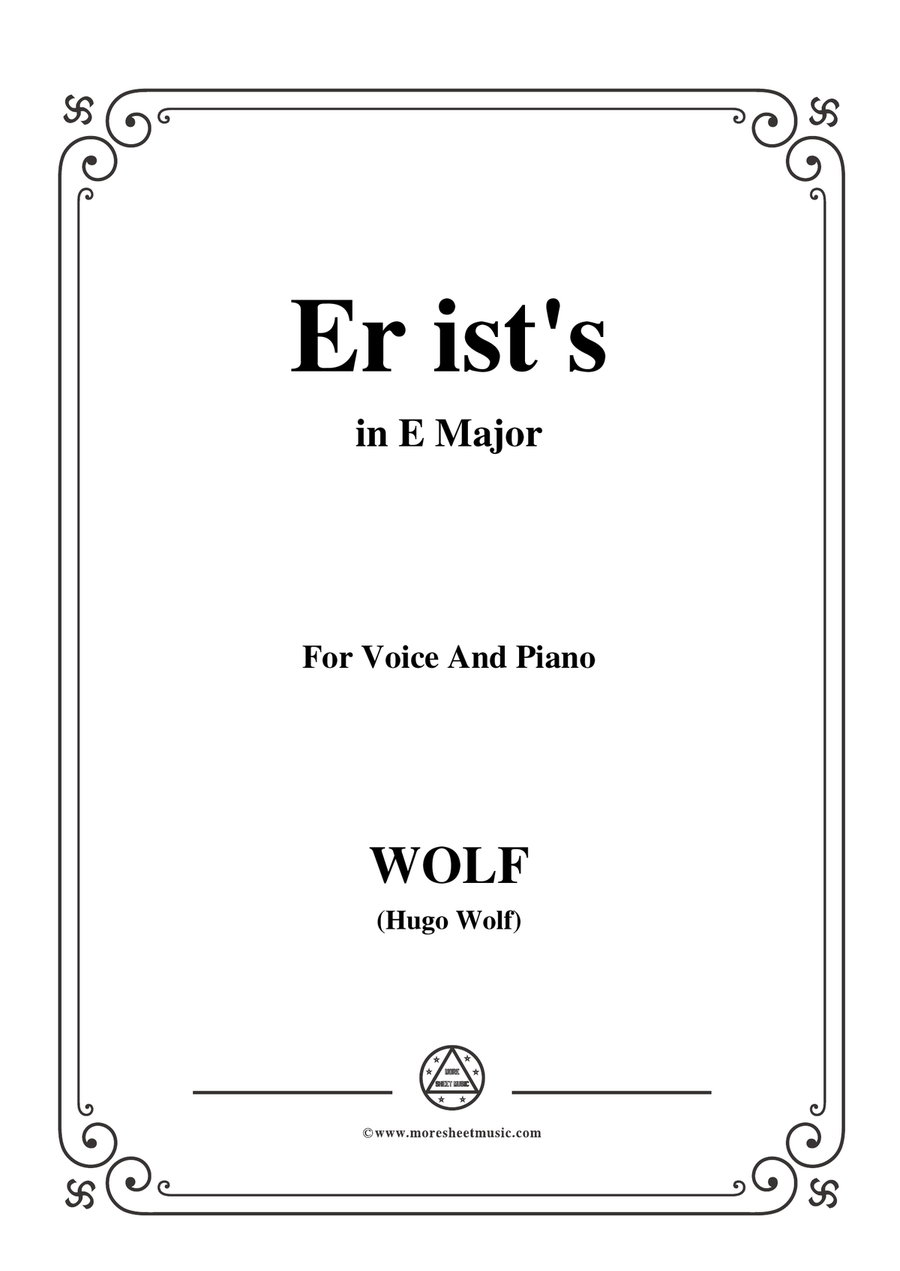 Wolf-Er ist's in E Major,for Voice and Piano