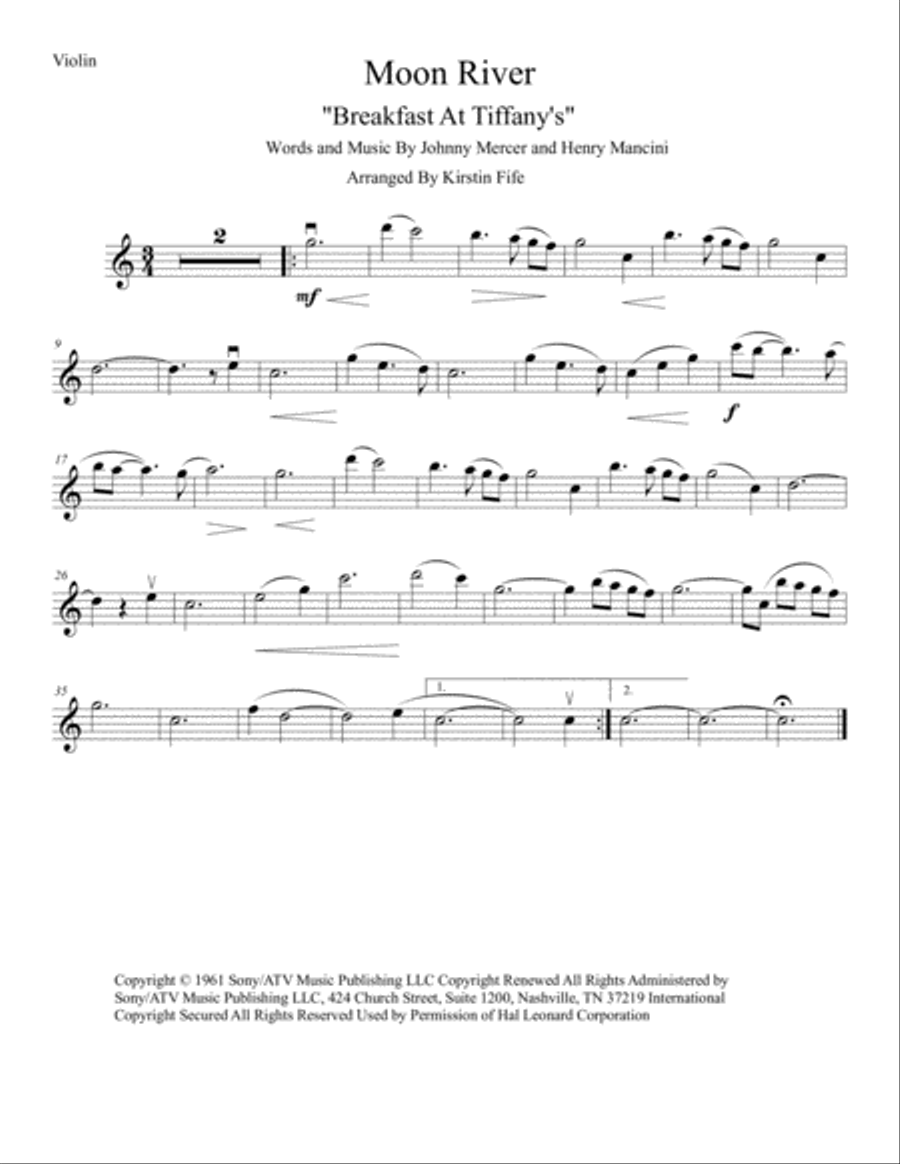 Moon River String Trio scores gallery preview page 1