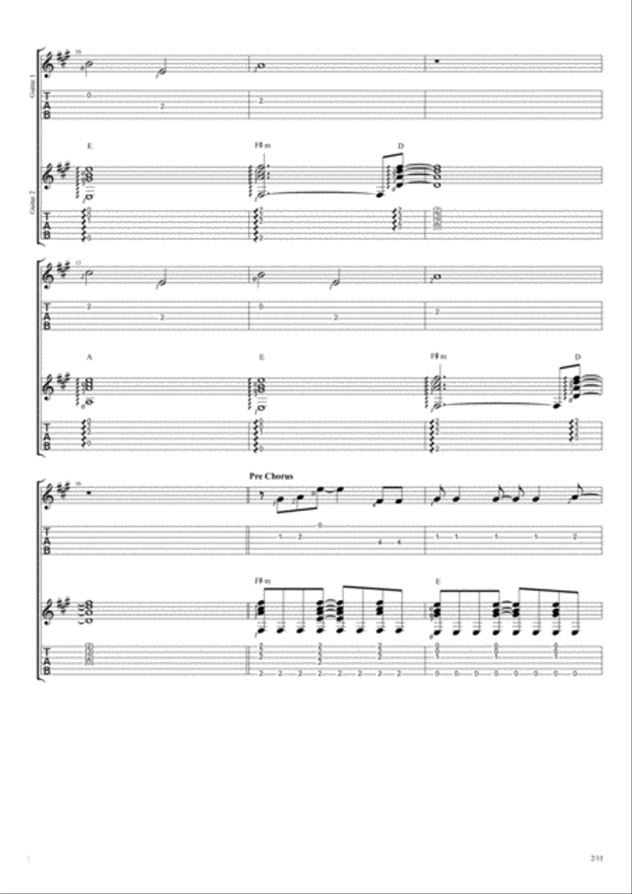 Life Is Beautiful Life Is Beautiful Guitar Tablature scores gallery preview page 2