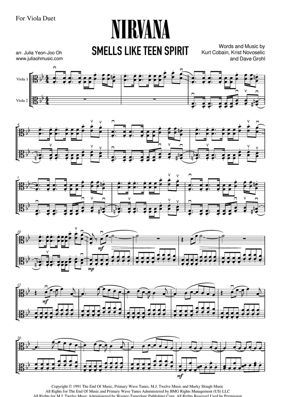 Smells Like Teen Spirit Smells Like Teen Spirit String Duet scores gallery preview page 1