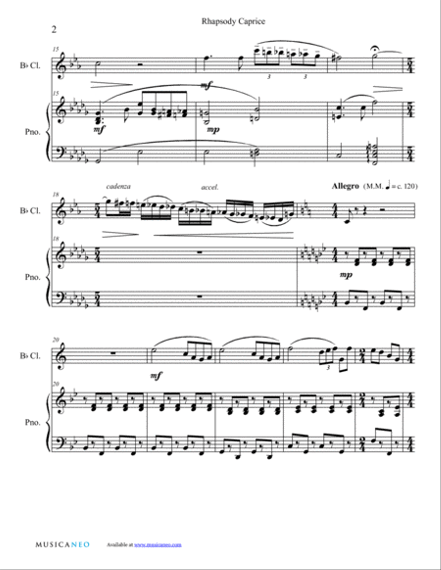 Rhapsody Caprice Clarinet Solo scores gallery preview page 4