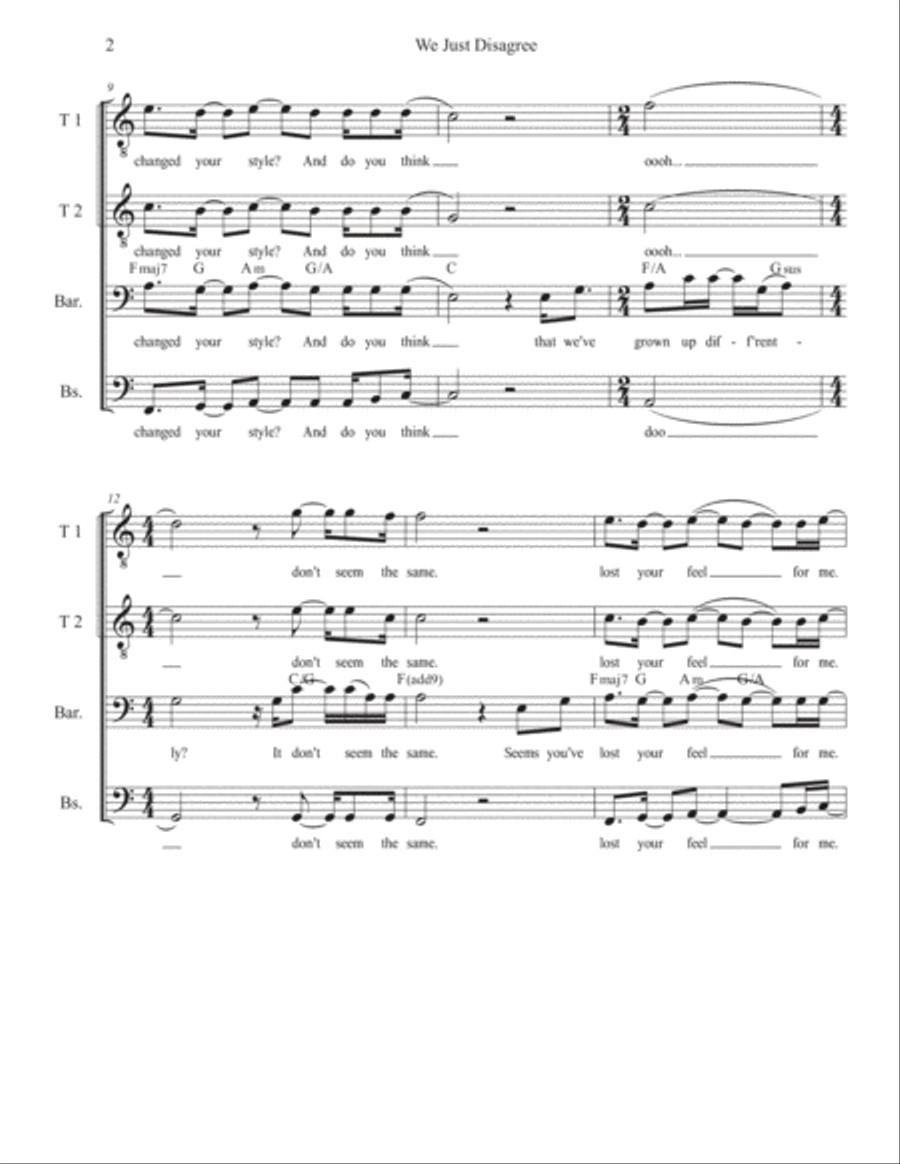 We Just Disagree TTBB scores gallery preview page 2